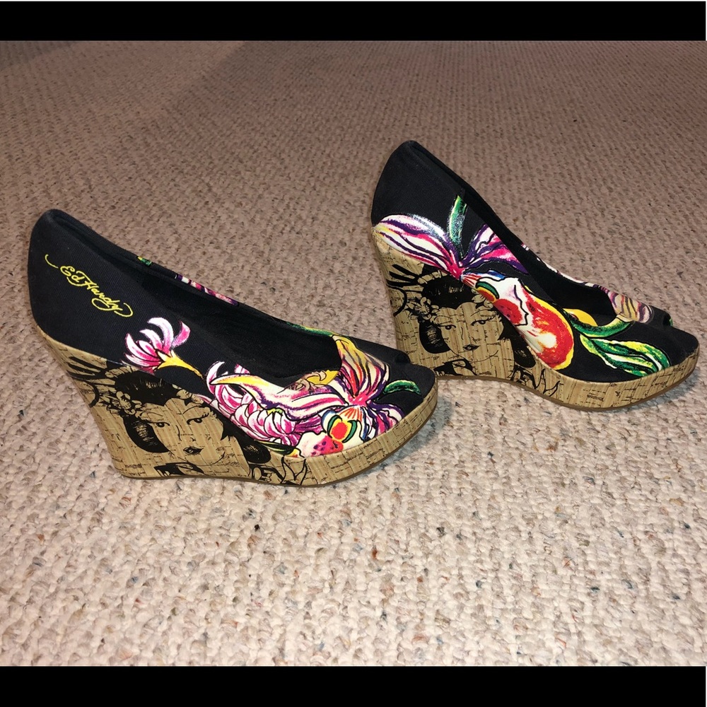 Ed hardy wedge sandals